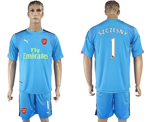 Arsenal #1 Szczesny Light Blue Goalkeeper Soccer Club Jersey - Click Image to Close